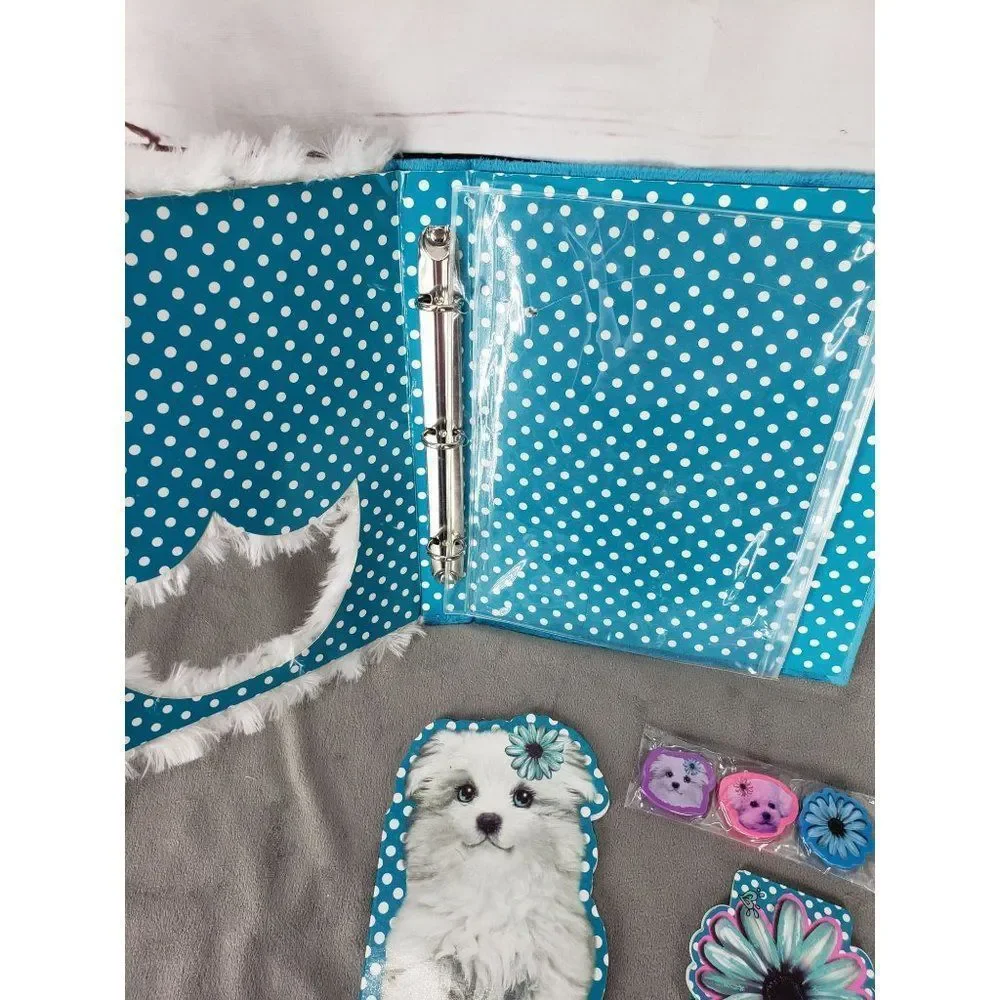 JUSTICE PUPPY STATIONARY‎ SCHOOL SUPPLY SET SHIMMERING & SHAGGY ACCESSORIES